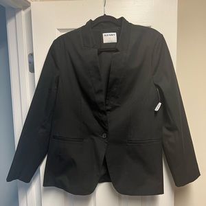 Notched Collar Pixie Black Blazer